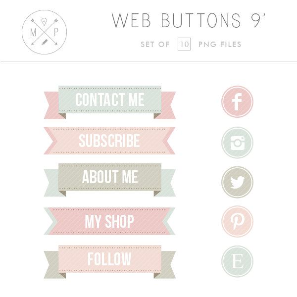 Cute Social Media Buttons Cute Social Media Buttons
