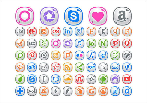 Cute Social Media Buttons