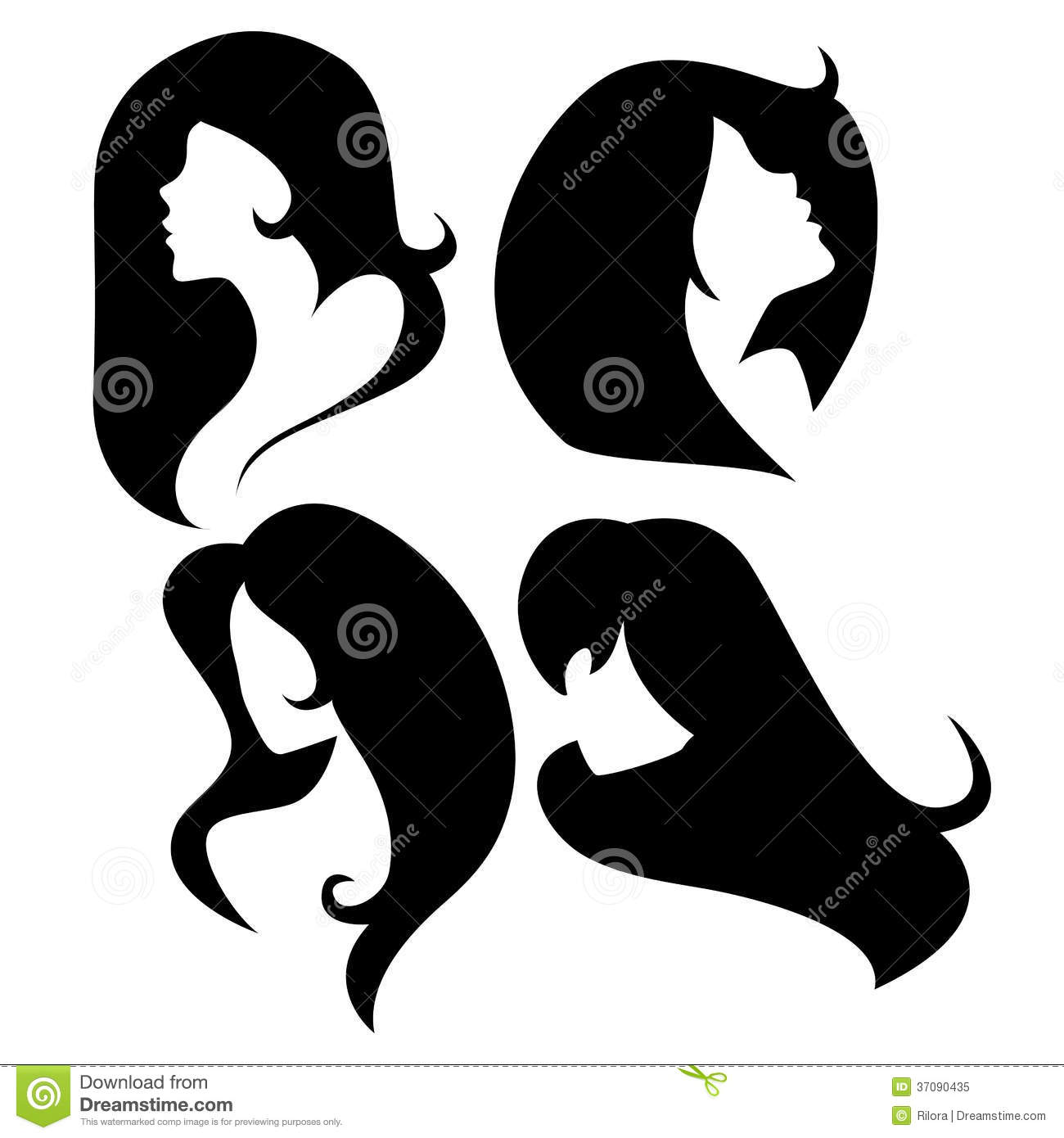 Female Cameo Silhouette Vectors