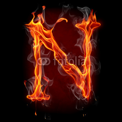 Fire Font Letter N