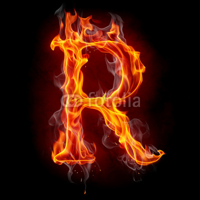 Fire Font Letter R