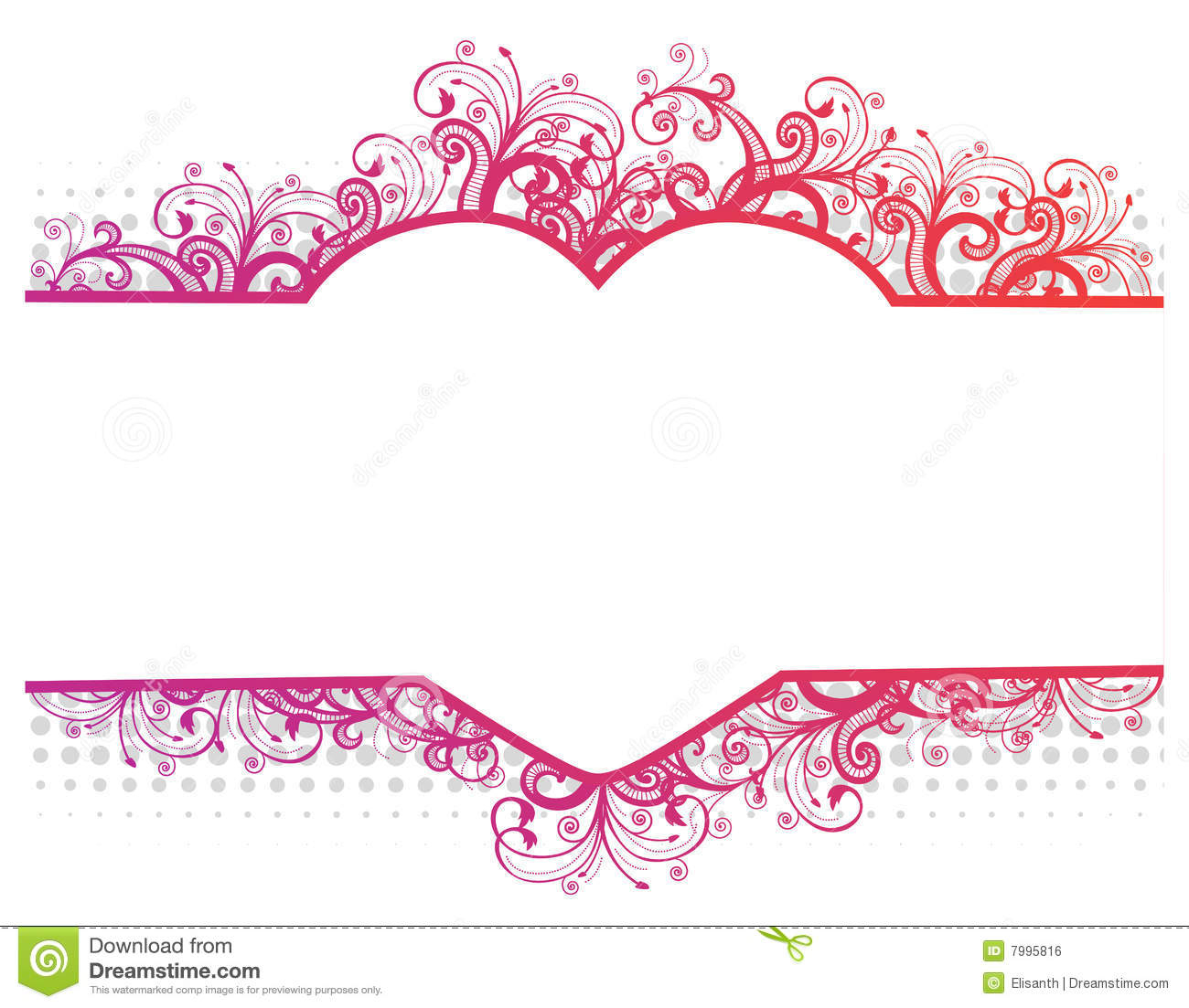 Floral Heart Border Clip Art