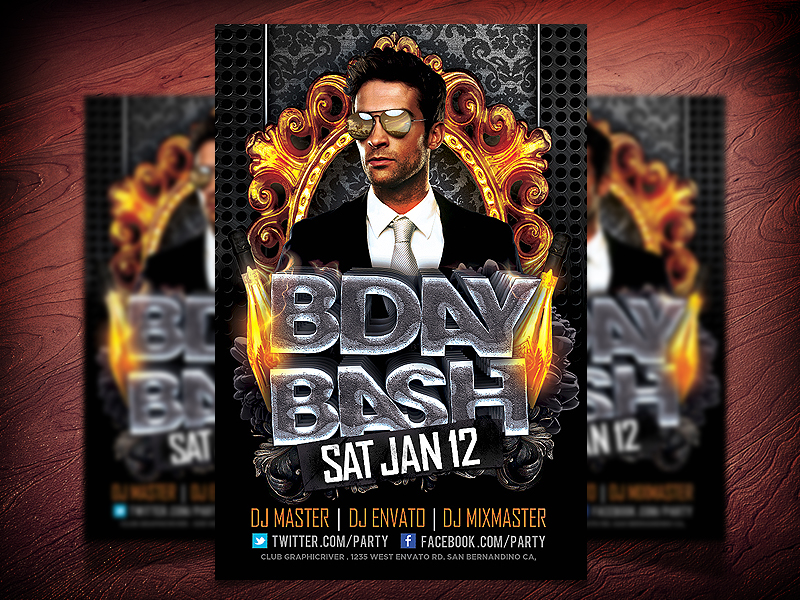 Free Birthday Party Flyers PSD Free Birthday Party Flyers PSD