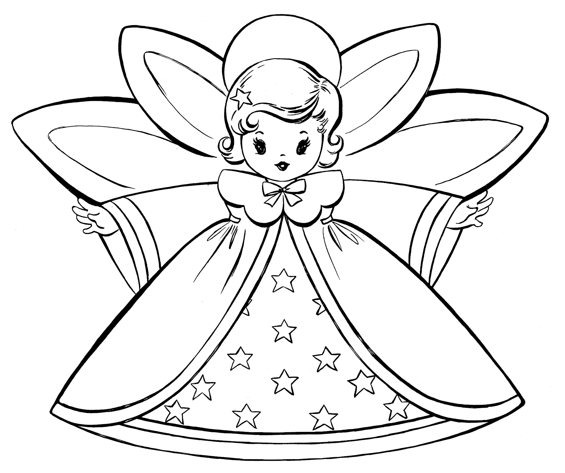 Free Christmas Angel Coloring Page