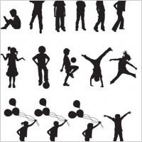 Free Vector Children Silhouettes