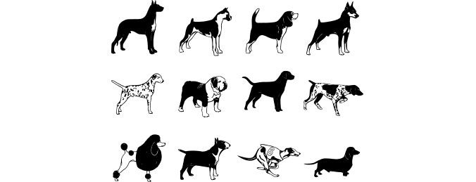 Free Vector Dog Silhouettes
