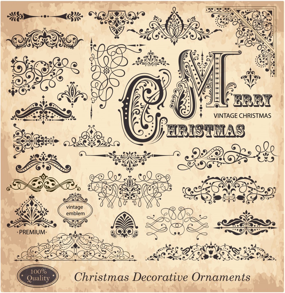 Free Vintage Christmas Ornament Vectors