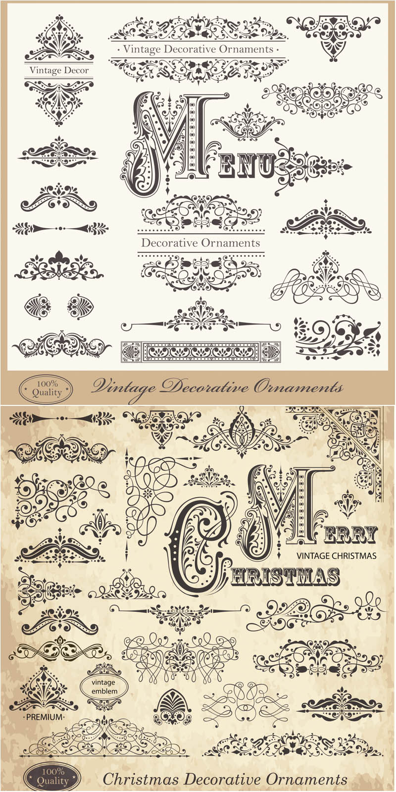 Free Vintage Christmas Ornament Vectors