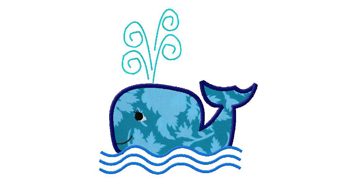 Free Whale Applique Machine Embroidery Designs