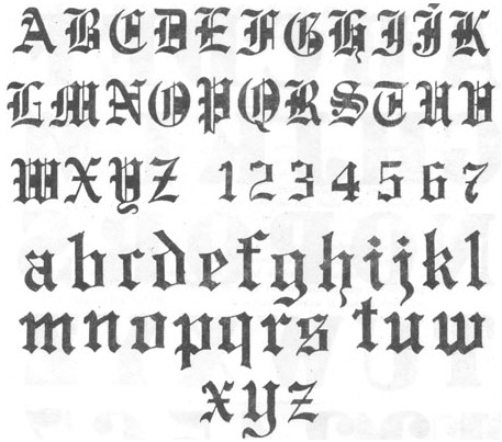 Gothic Graffiti Alphabet Letters Gothic Graffiti Alphabet Letters