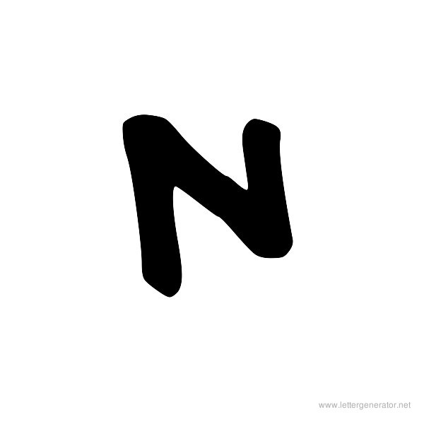 Graffiti Alphabet Letter N