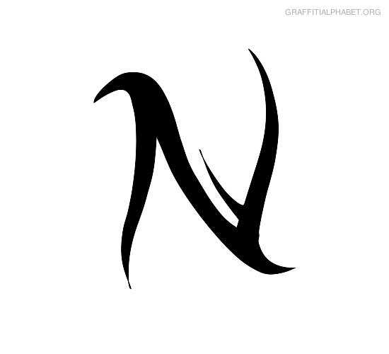 12 Letter N Fonts Images - Tribal Graffiti Letter N Stencil, Nature