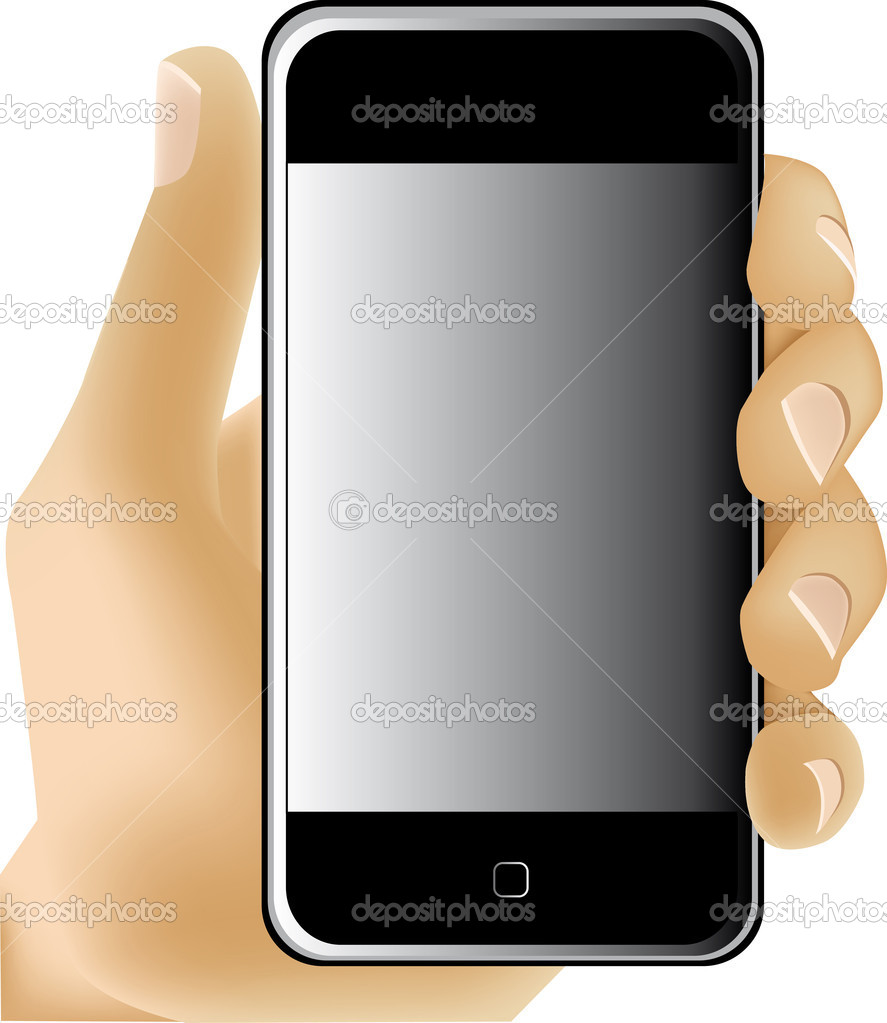 Hand Holding Phone Vector