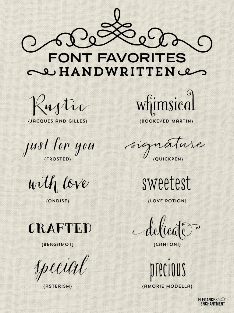 Handwritten Font Favorites