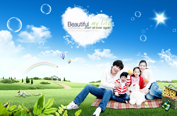 Happy Family Four People Happy Family Four People