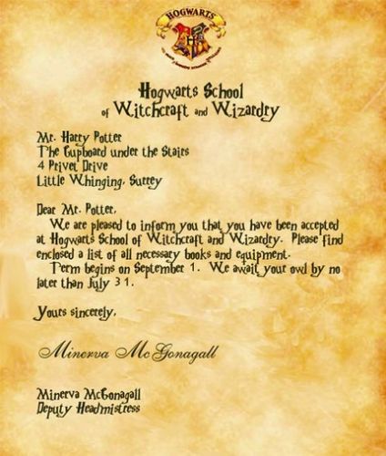 Harry Potter Hogwarts Letter Template