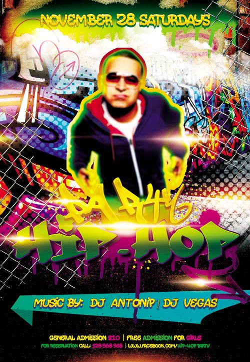 Hip Hop Party Flyer Template