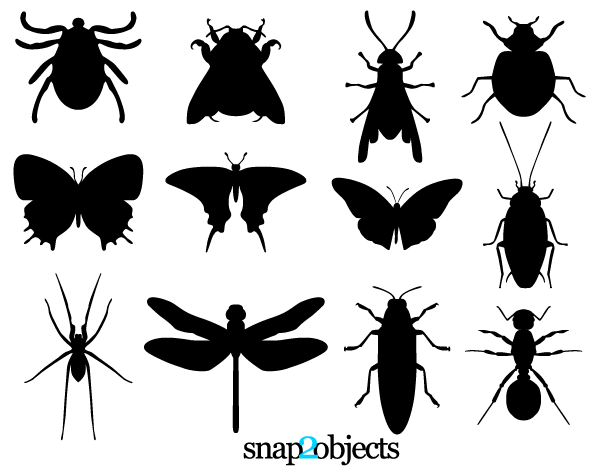 Insect Silhouettes Vector Free