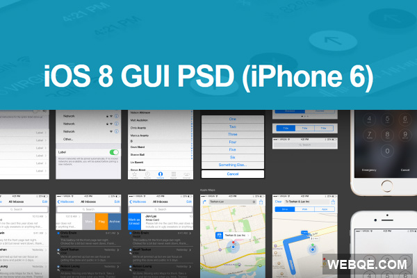 iOS 8 iPhone 6 GUI PSD