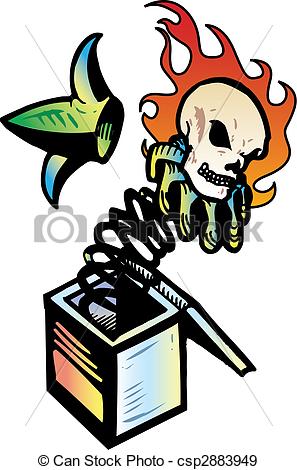 Jack in the Box Drawing Evil Skull Jack in the Box Drawing Evil Skull