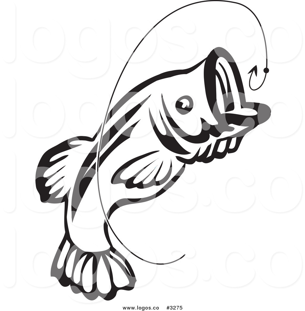 Jumping Fish Clip Art Black and White