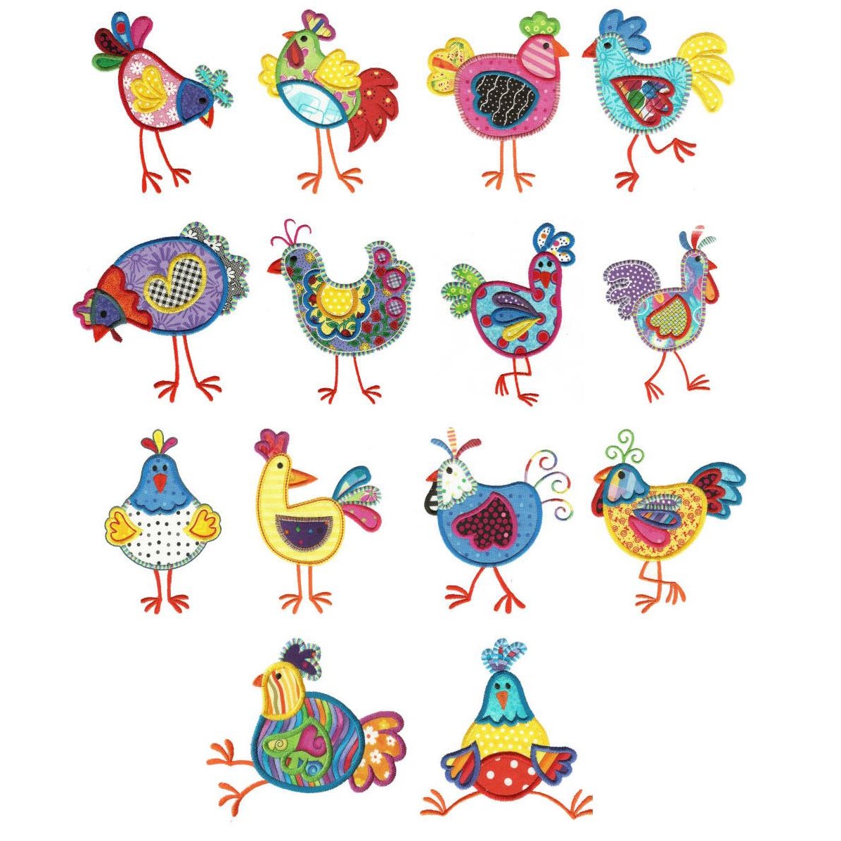 Machine Applique Embroidery Designs Chickens
