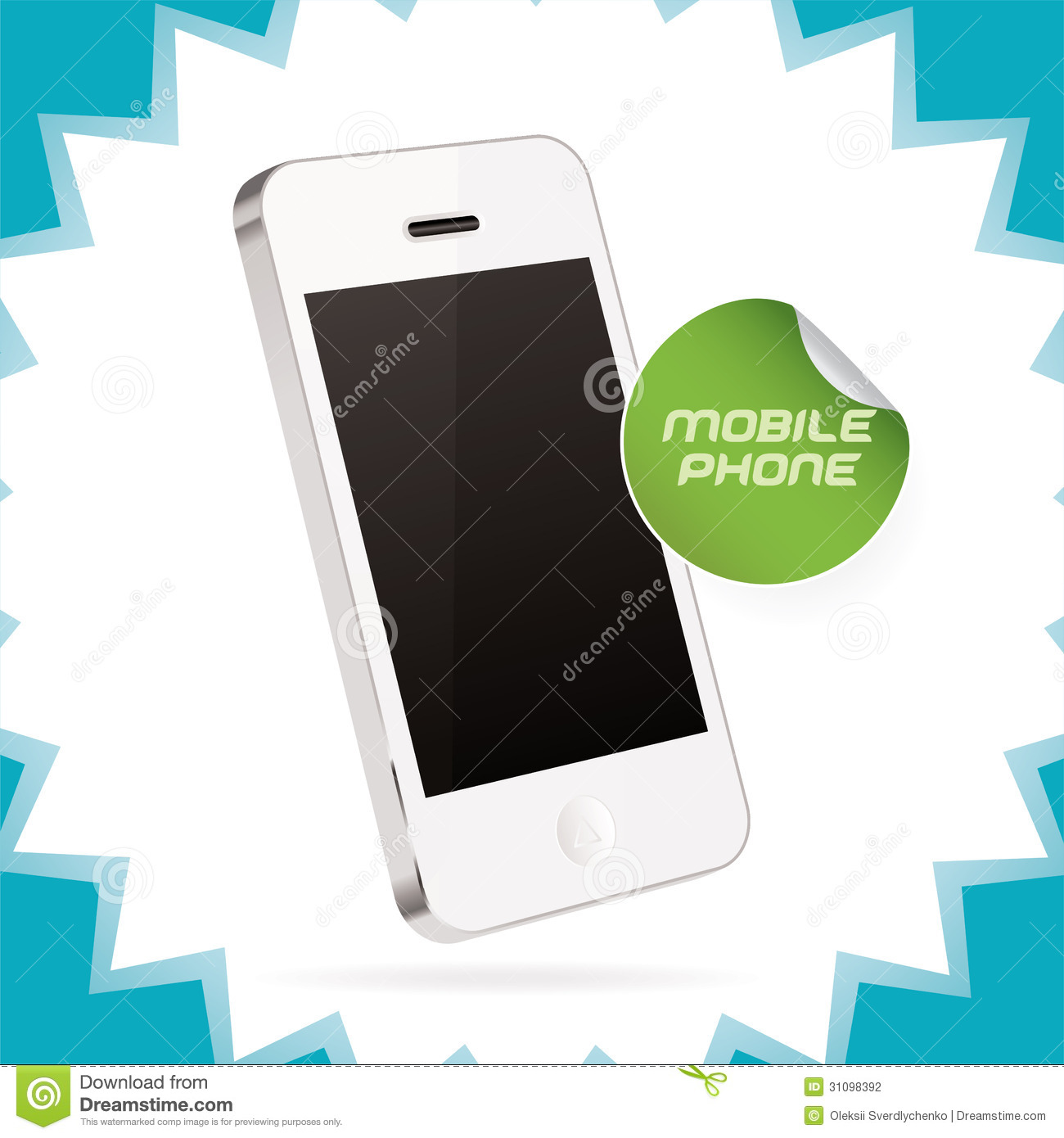 Mobile Phone White Vector Illustration