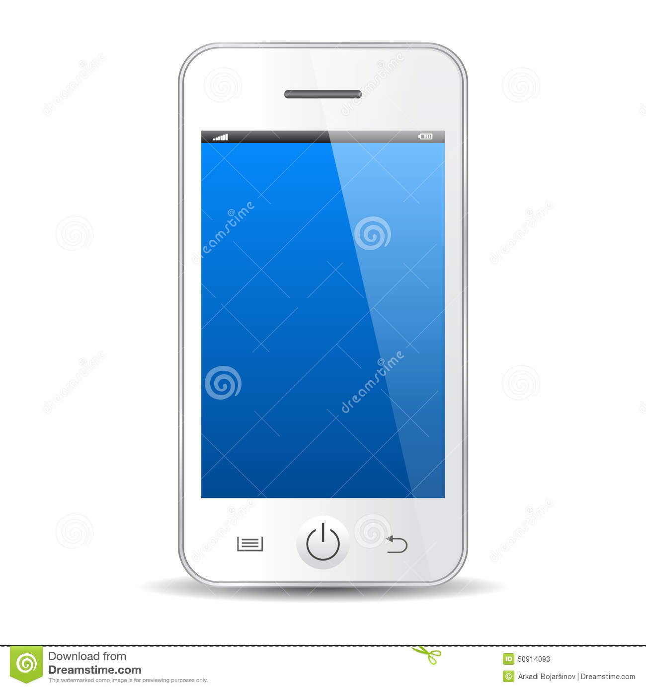 Mobile Phone White Vector Illustration