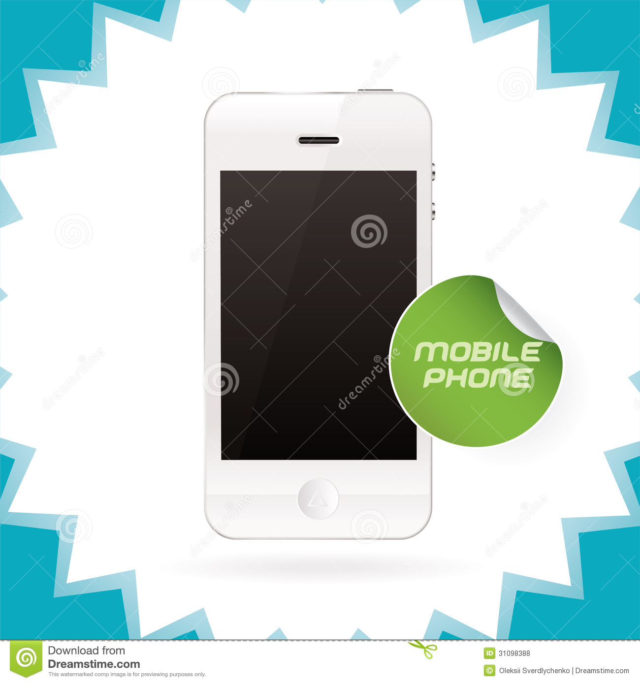 Mobile Phone White Vector Illustration