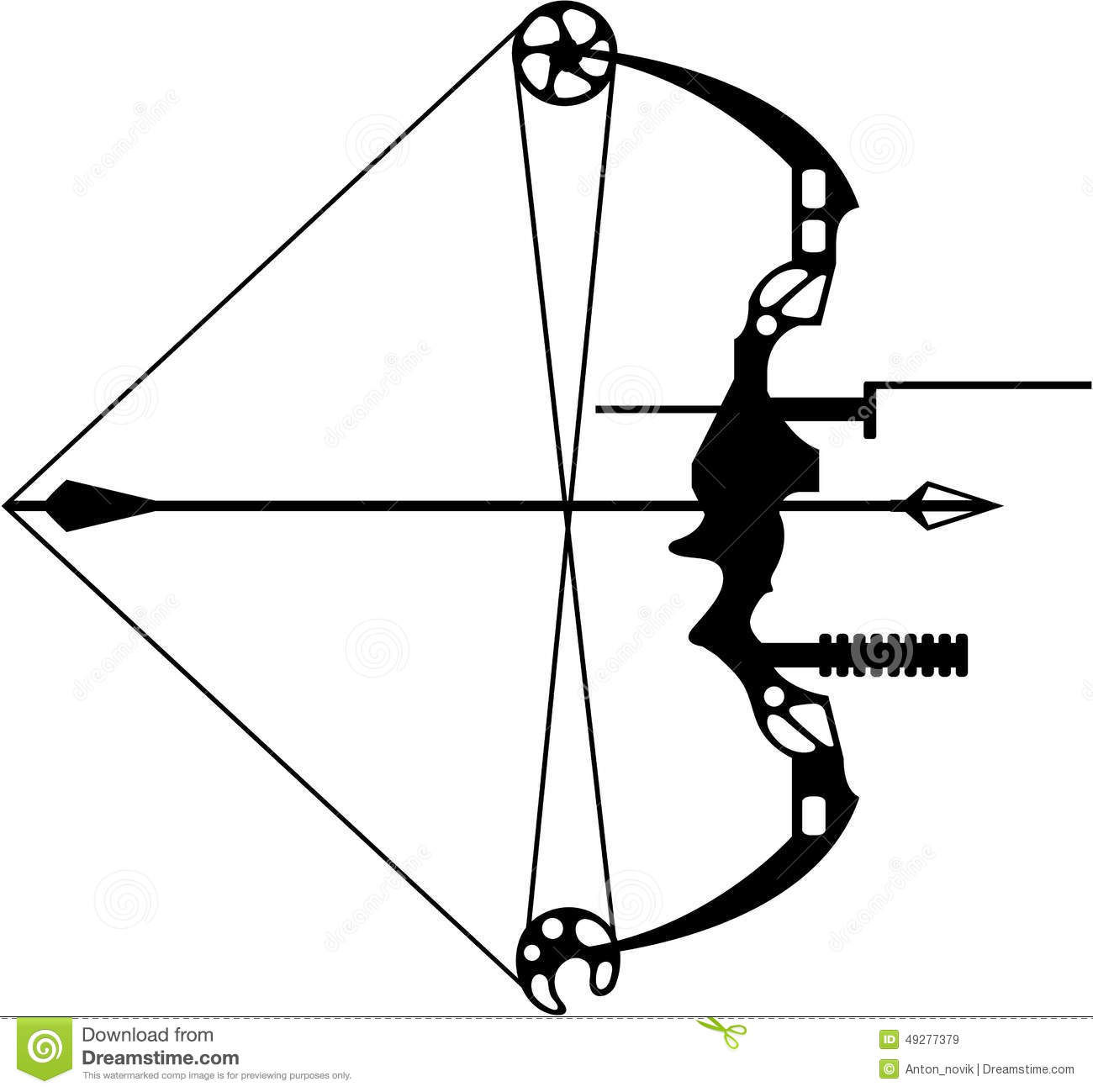Modern Hunting Bow and Arrows Clip Art
