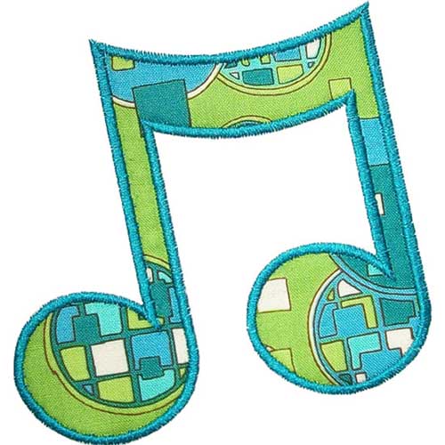 Music Note Applique Design