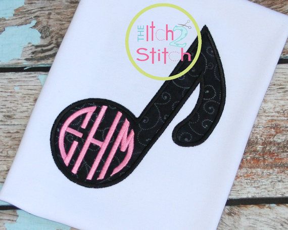 Music Note Applique Design