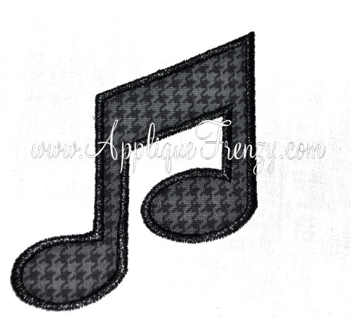 Music Note Applique Design