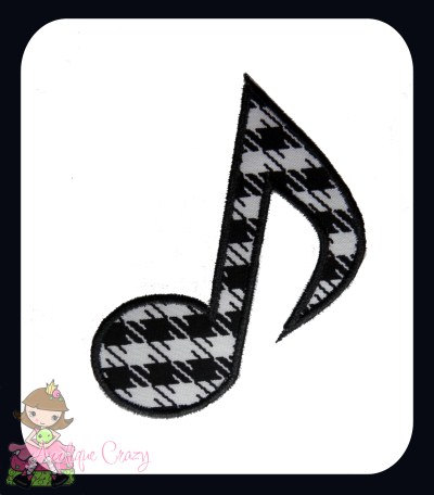 Music Note Applique Design