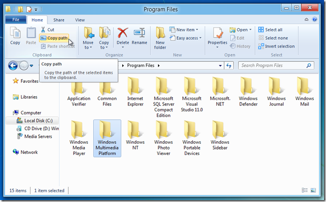 New Folder Button Windows 8