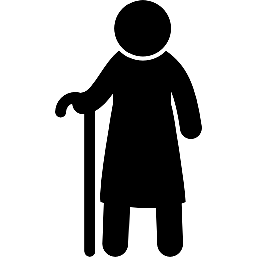 Old Man with Cane Standing