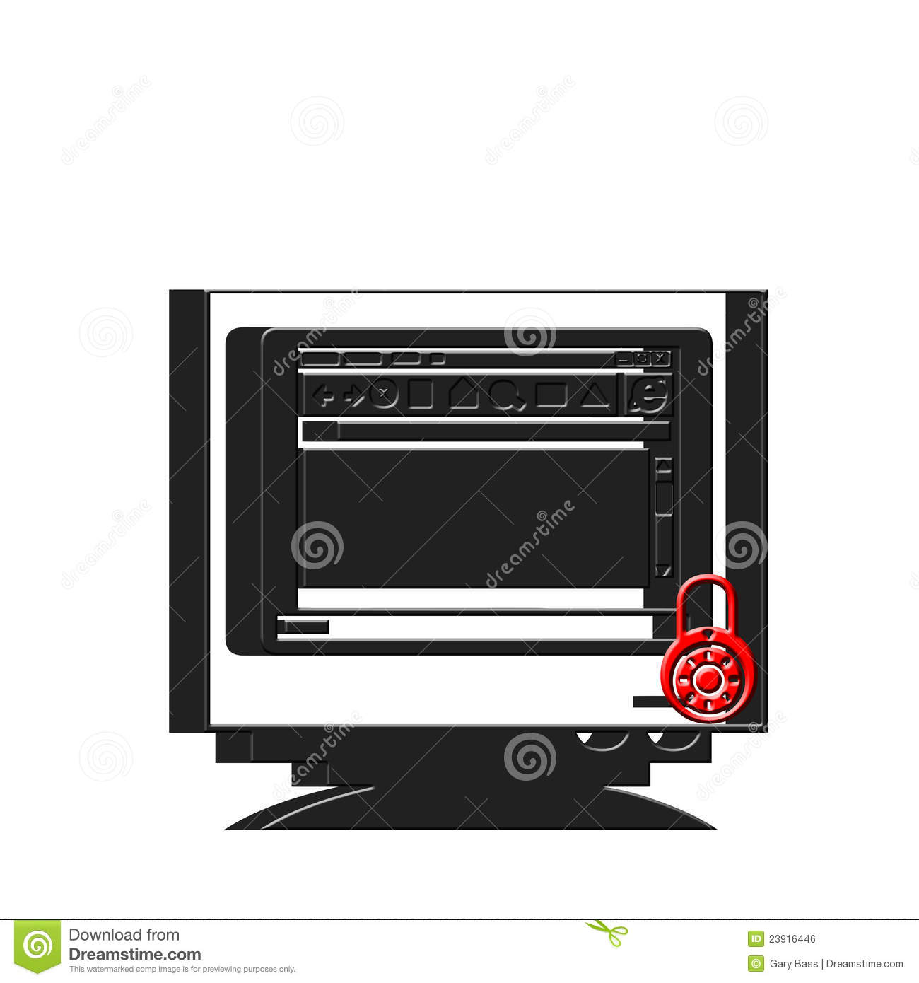Padlock Computer Monitor Icon
