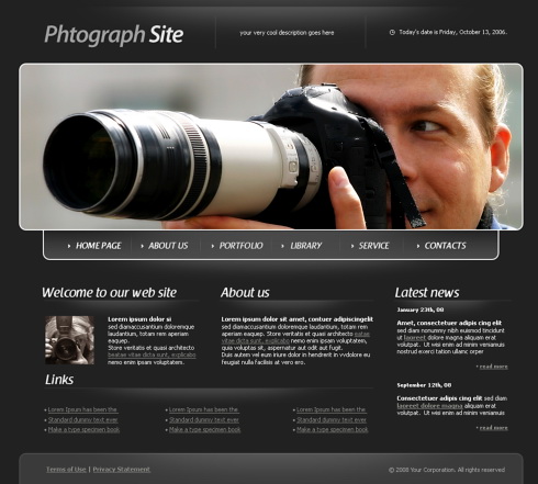 Photography Website Template Photography Website Template