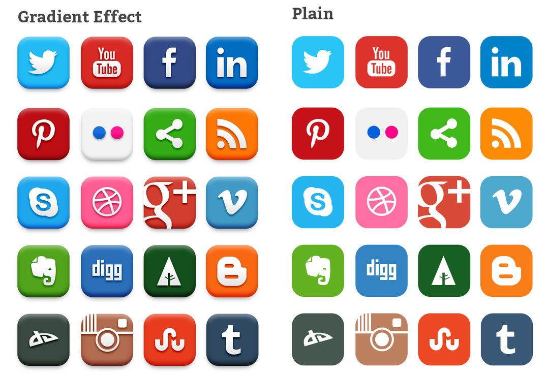 Popular Social Media Icons