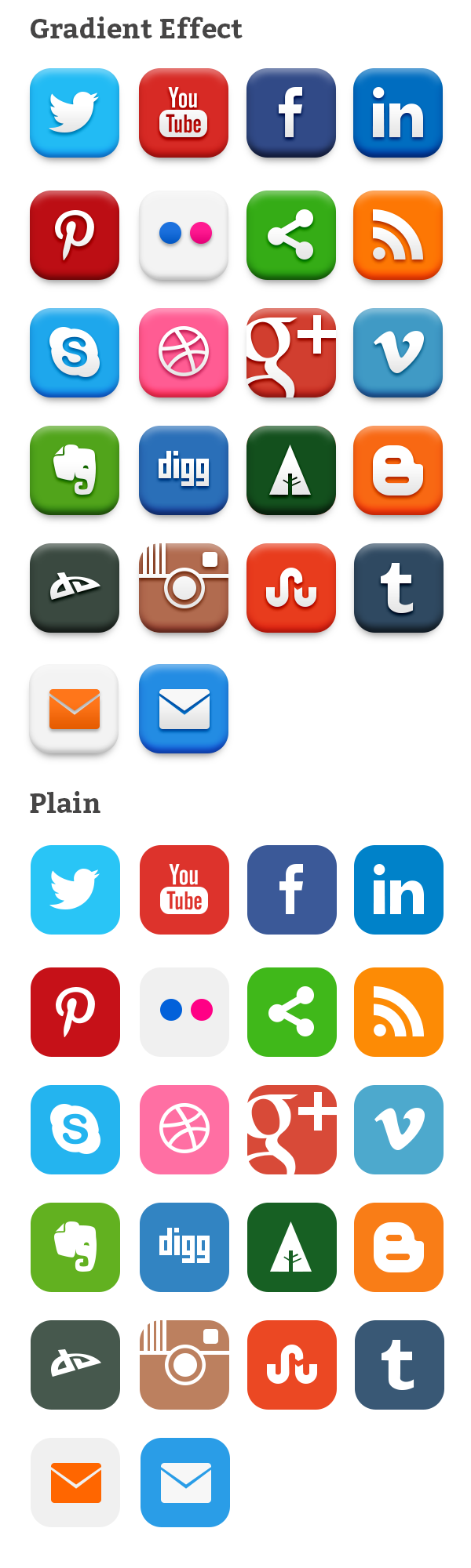 Popular Social Media Icons