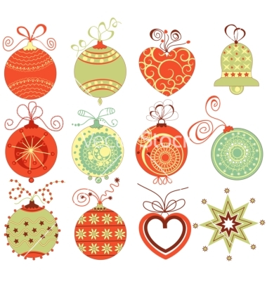 Retro Christmas Ornament Vectors