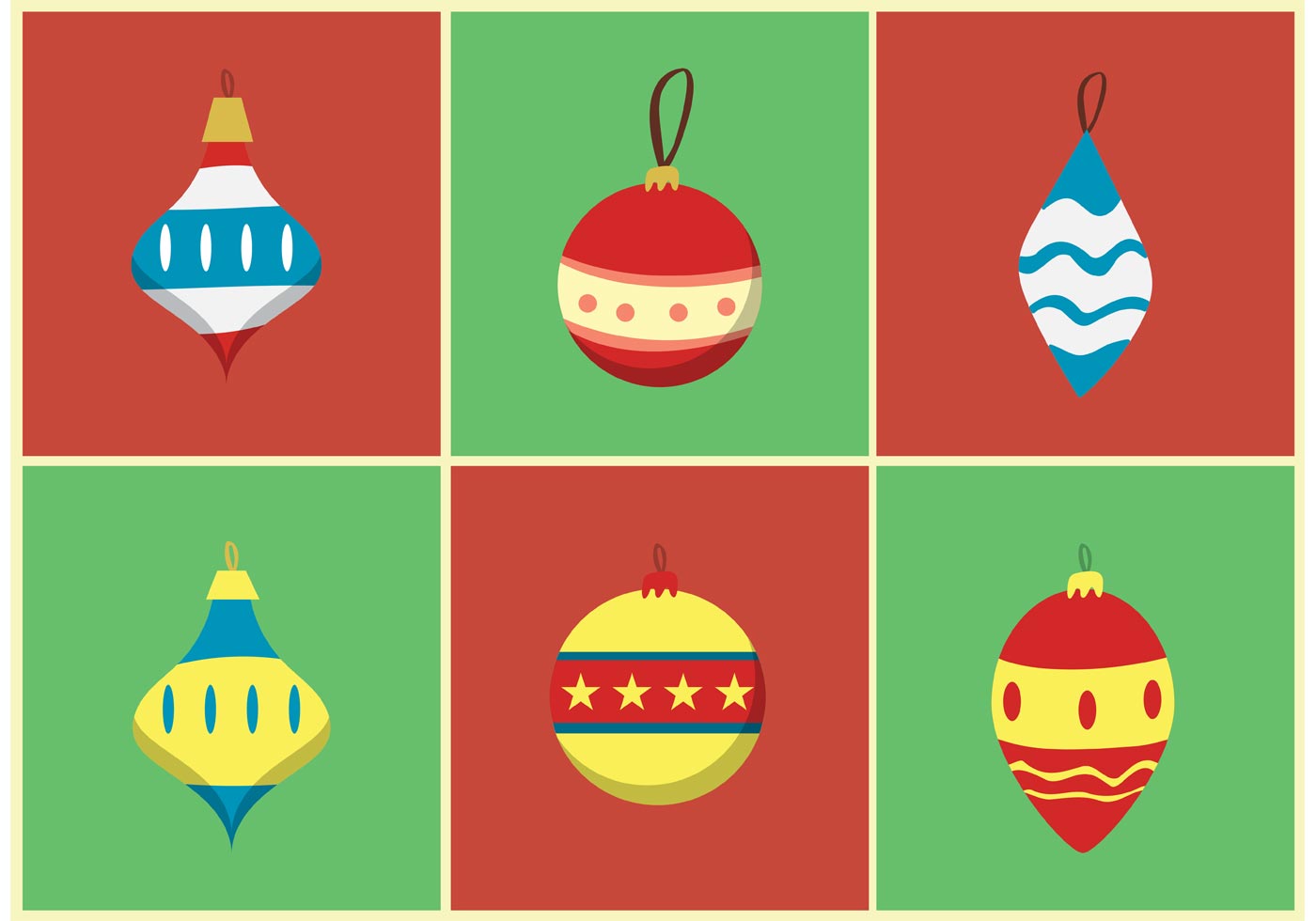 Retro Christmas Ornament Vectors