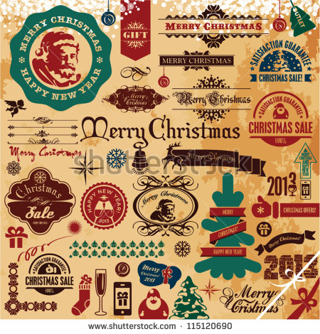 Retro Christmas Ornament Vectors