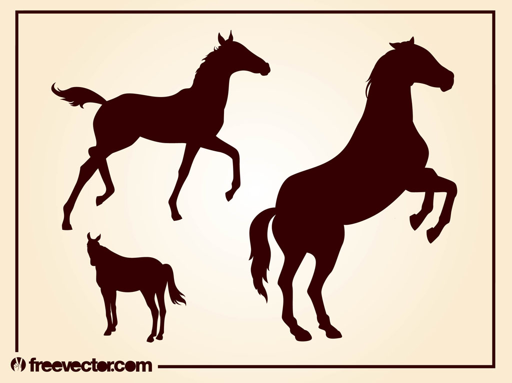 Running Horse Silhouette Vector