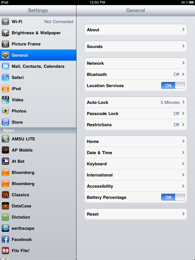 Settings Icon On iPad