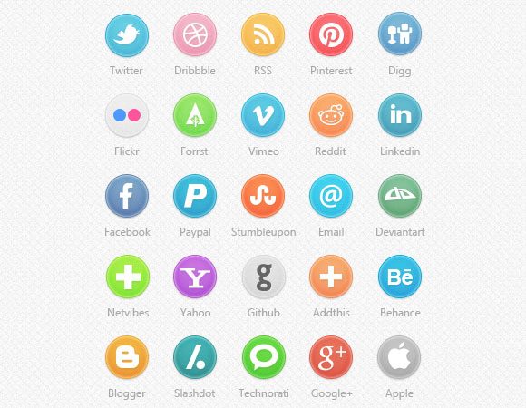 Social Media Icons Circle