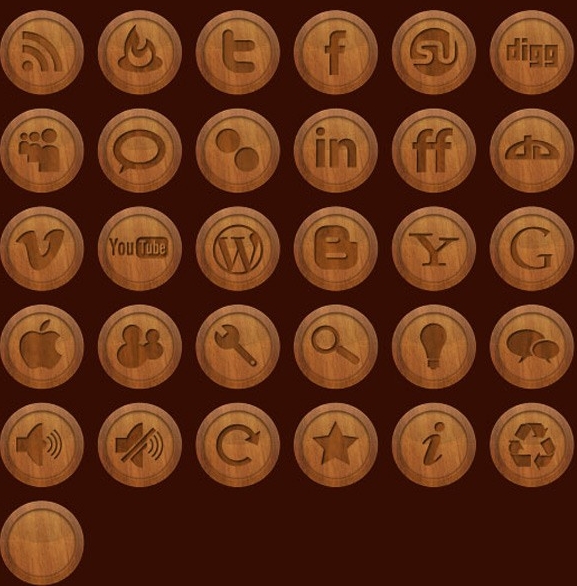 Social-Media-Icons-Wooden