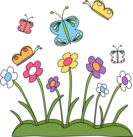 Spring Clip Art Butterflies and Flowers