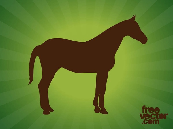 Standing Horse Silhouettes Free Vector