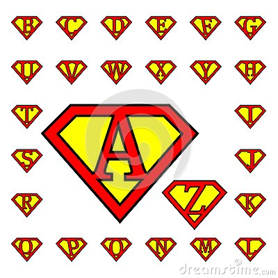 Superman Logo Alphabet Letters
